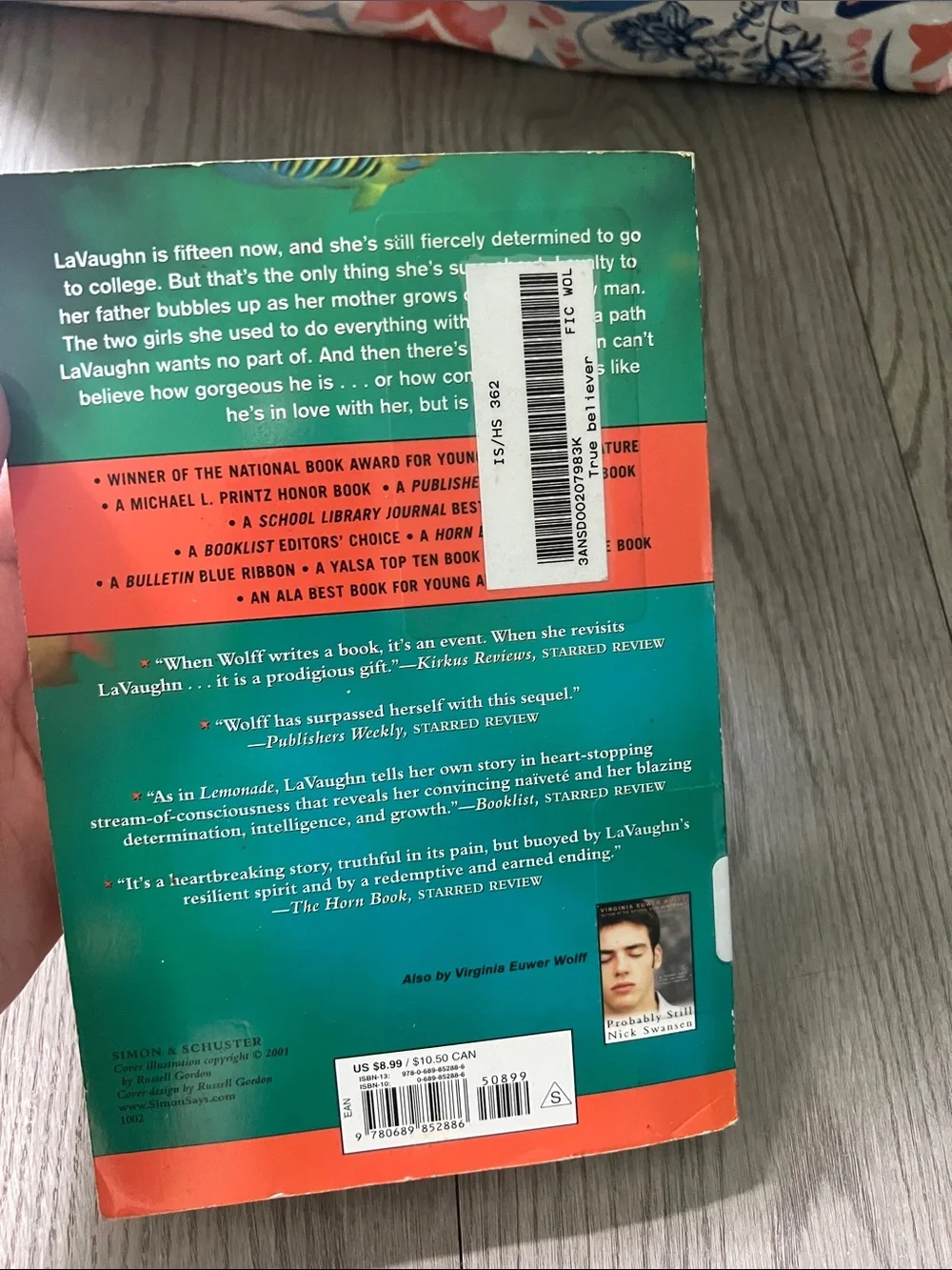 True Believer by Virginia Euwer Wolff - Green Cover Paperback